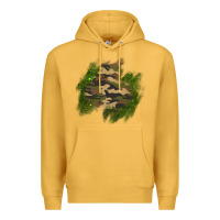 Mustard camouflage glitter patch Premium Hoodie - AdoDesignShop