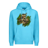 Ocean Blue camouflage glitter patch Premium Hoodie - AdoDesignShop