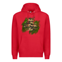 Red camouflage glitter patch Premium Hoodie - AdoDesignShop