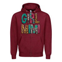 Burgundy girl mimi Zipper Hoodie - NancyCooperArtShop
