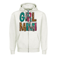 Oatmeal Heather girl mimi Zipper Hoodie - NancyCooperArtShop