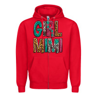 Red girl mimi Zipper Hoodie - NancyCooperArtShop