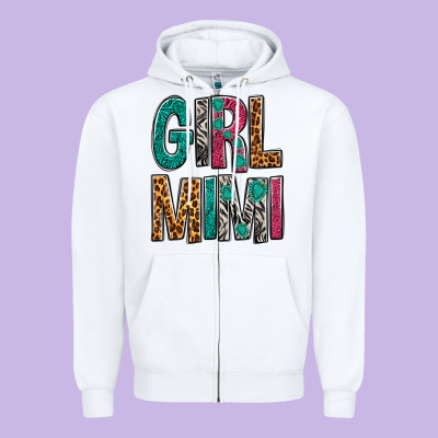 Girl Mimi Zipper Hoodie Designed By Nancycooperartshop