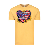 Vintage Mustard American heart southern soul Vintage Tee - CowGirlArtShop