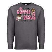 Charcoal Heather give me coffee jesus Premium Sweatshirt - MaliasSmallBusiness