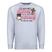 Heather Grey give me coffee jesus Premium Sweatshirt - MaliasSmallBusiness
