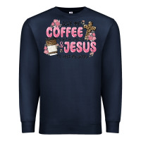 Navy give me coffee jesus Premium Sweatshirt - MaliasSmallBusiness