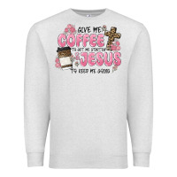 Oatmeal Heather give me coffee jesus Premium Sweatshirt - MaliasSmallBusiness