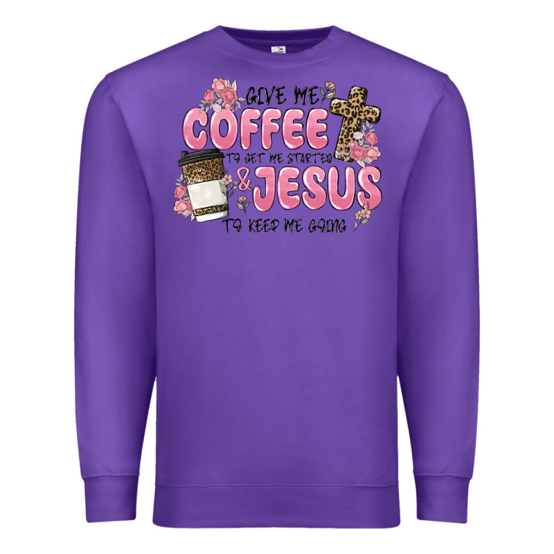 Give Me Coffee Jesus Premium Sweatshirt by MaliasSmallBusiness | Teevron