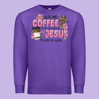 Give Me Coffee Jesus Premium Sweatshirt Designed By Maliassmallbusiness