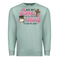 Seafoam give me coffee jesus Premium Sweatshirt - MaliasSmallBusiness