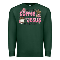 Sports Green give me coffee jesus Premium Sweatshirt - MaliasSmallBusiness