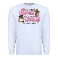 White give me coffee jesus Premium Sweatshirt - MaliasSmallBusiness