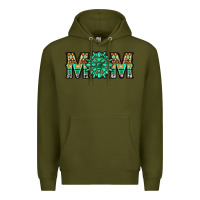 Army Green gemstone aztec mom Premium Hoodie - LillyAllenDesigns
