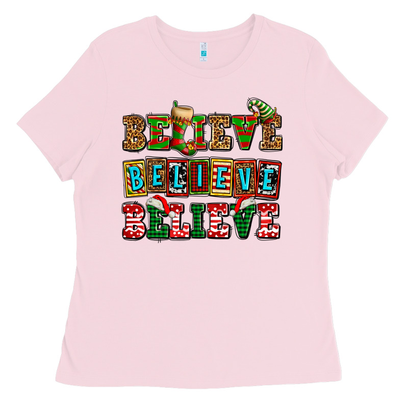 Believe Believe Believe Ladies Tee by AdoDesignShop | Teevron