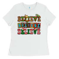 White believe believe believe Ladies Tee - AdoDesignShop