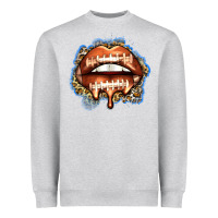 Heather Grey american football lips Heavyweight Sweatshirt - Zillion Design Studio