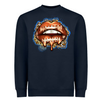 Navy american football lips Heavyweight Sweatshirt - Zillion Design Studio