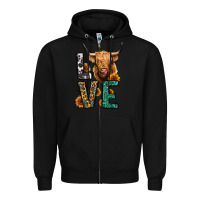 Black love long haired cow Zipper Hoodie - Jasminsmagicworld
