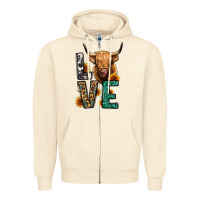 Sandshell love long haired cow Zipper Hoodie - Jasminsmagicworld