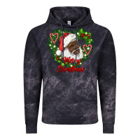 Cloud Black merry christmas african american santa with wreath Vintage Hoodie - RanaPortraitStore