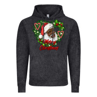 Vintage Black merry christmas african american santa with wreath Vintage Hoodie - RanaPortraitStore