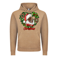 Vintage Coffee merry christmas african american santa with wreath Vintage Hoodie - RanaPortraitStore