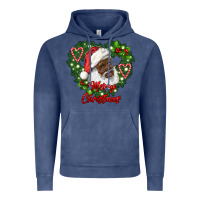 Vintage Denim merry christmas african american santa with wreath Vintage Hoodie - RanaPortraitStore