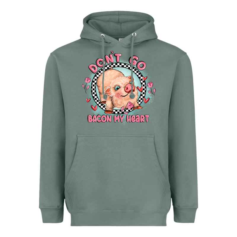 Dont Go Bacon My Heart Heavyweight Hoodie by MaliasSmallBusiness | Teevron