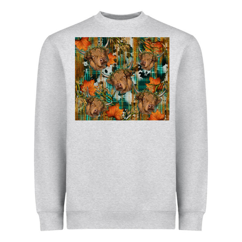 Fall Cowhide Highland Cow Tumbler Heavyweight Sweatshirt by RanaPortraitStore | Teevron