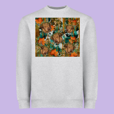 Fall Cowhide Highland Cow Tumbler Heavyweight Sweatshirt Designed By Ranaportraitstore