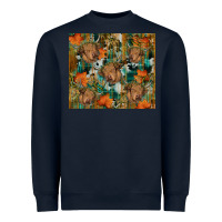 Navy fall cowhide highland cow tumbler Heavyweight Sweatshirt - RanaPortraitStore