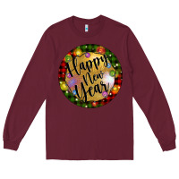 Burgundy christmas happy new year Long Sleeve Tee - Artiststas
