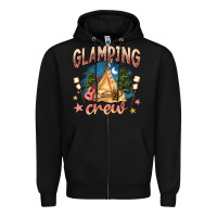 Black glamping crew Zipper Hoodie - NancyCooperArtShop