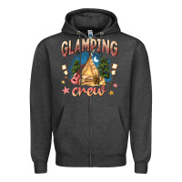 Charcoal Heather glamping crew Zipper Hoodie - NancyCooperArtShop