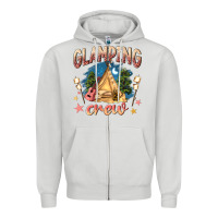 Dove Grey glamping crew Zipper Hoodie - NancyCooperArtShop