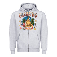 Heather Grey glamping crew Zipper Hoodie - NancyCooperArtShop