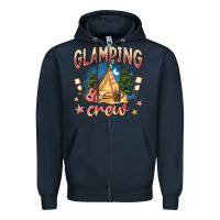 Navy glamping crew Zipper Hoodie - NancyCooperArtShop
