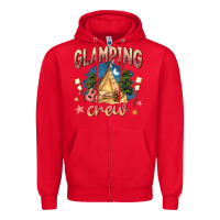 Red glamping crew Zipper Hoodie - NancyCooperArtShop