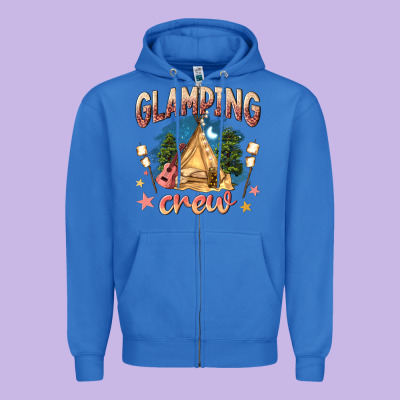 Glamping Crew Zipper Hoodie Designed By Nancycooperartshop
