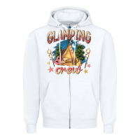 White glamping crew Zipper Hoodie - NancyCooperArtShop