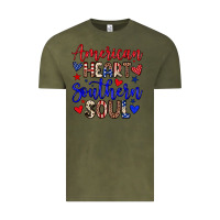 Vintage Olive American heart southern soul Vintage Tee - Neo Western