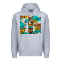 Heather Grey mama leopard sunflower Premium Hoodie - LillyAllenDesigns