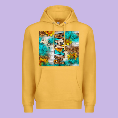 Mama Leopard Sunflower Premium Hoodie Designed By Lillyallendesigns