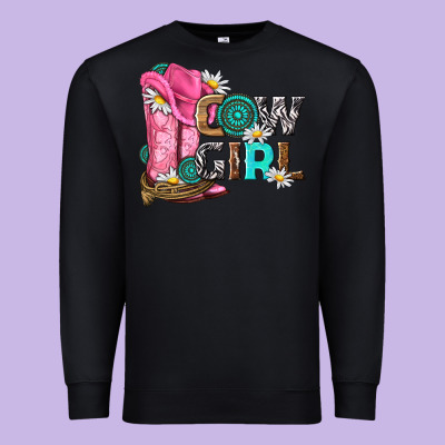 Western Cowgirl Premium Sweatshirt Designed By Nancycooperartshop