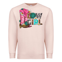 Pale Pink western cowgirl Premium Sweatshirt - NancyCooperArtShop