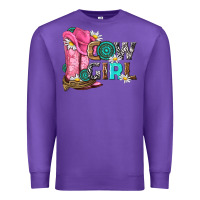 Purple western cowgirl Premium Sweatshirt - NancyCooperArtShop