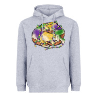 Heather Grey mardi gras king cake Heavyweight Hoodie - MaliasSmallBusiness