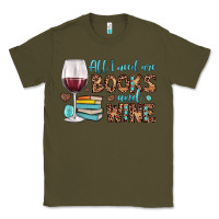 Army Green all i need are books and wine Classic Tee - JahusDesignShop