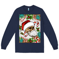 Navy Christmas hippie skeleton santa Long Sleeve Tee - Artiststas